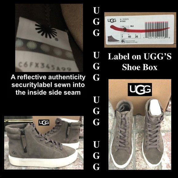 UGG Women's Olli High Top Grey Suede Upper Sneaker - Picture 9 of 11